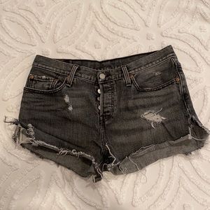 Levi’s 501 Black Washed Denim Shorts